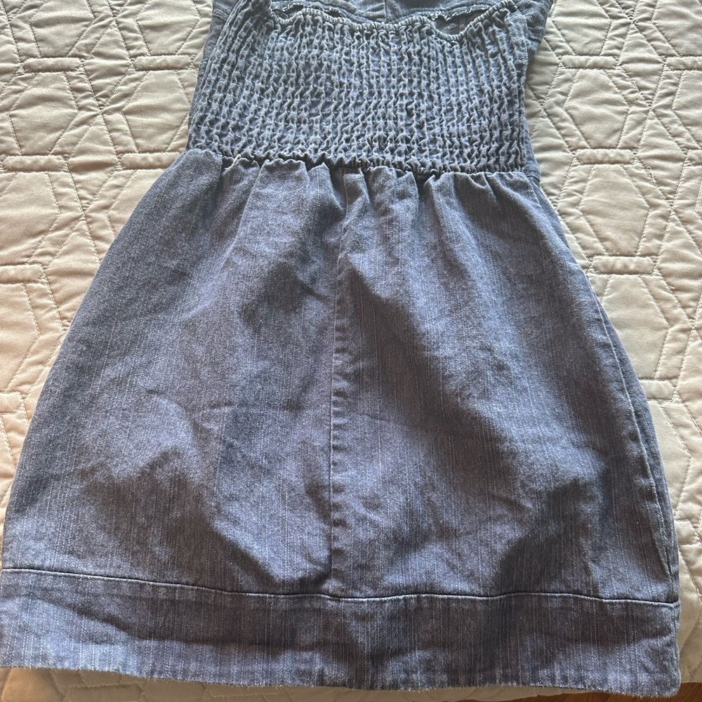 Strapless jean dress